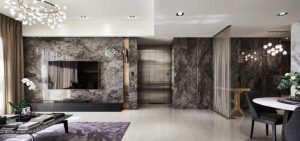 Durable marble TV feature wall to look great